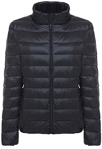 Wantdo Women's Packable Ultra Light Weight Short Down Coat(Black, US Large)