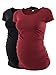 Liu & Qu Women's Maternity Classic Side Ruched T-Shirt Tops Mama Pregnancy Clothes Black Burgundy