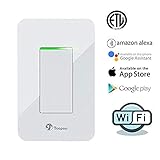 Smart Light Switch Works with Alexa, Teepao Wireless Wifi Wall Backlight Light Switch, Timing Function, Compatible with Amazon Echo Alexa and Google Assistant, FCC and ETL Approval, No Hub Required