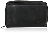 Buxton Heiress Double Zip Organizer Wallet, Black, One Size