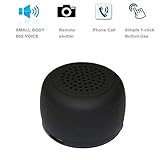 Smallest Mini Wireless Bluetooth Speaker -Photo Selfie Button Answer Phone Calls-30+ Feet Range (Black)