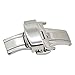 ZLIMSN Stainless Steel Butterfly Deployment Buckle Double Push Spring Bar Deployment Fashion Watch Band Clasp Color & Width Silver Rose Gold Golden Black (24mm, Silver)