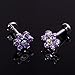 LIZD Labret Lip Stud Piercing Helix Cartilage Daith Earring Barbell Body Jewelry AAA Zircon Crystal Flower Style (Purple（1pair）)
