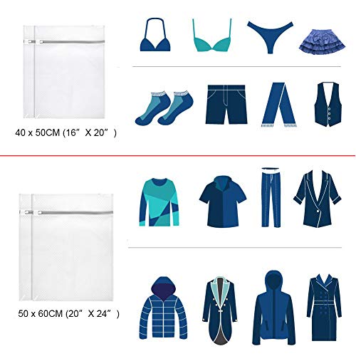 Extra Large Mesh Laundry Bag, 4 Pack Zippered Polyester Delicates