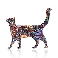 MoGist Vintage Multicolor Cat Brooch for Womens Antique Enamel Cat Pin Brooch for Unisex Jewelry Clothes Decoration Accessories