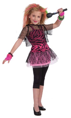 80's Rock Star Child Girl's Costume, Large