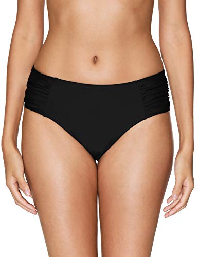 Charmo Women's Bikini Bottoms High Cut Swim Bottom Ruched Swimwear Briefs S