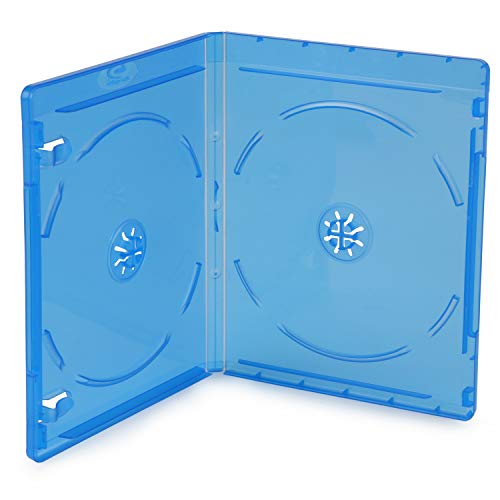 COOFIT Bluray Case Double 10 Pieces CD/DVD Jewel Cases Empty Standard Blue Replacement Boxes/Cases for Blu-Ray Disc