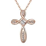 Godyce Women Cross Necklace Plated 18k Gold Zircon Rose-gold/Gold/Silver - 20.5
