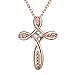 Godyce Women Cross Necklace Plated 18k Gold Zircon Rose-gold/Gold/Silver - 20.5