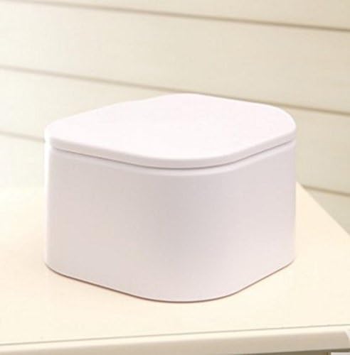 Table Top Small Mini Desktop Trash Can Plastic Countertop Trash Can/5 Colour (White)