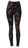 PLUS SIZE Printed Brushed Leggings (Bronze Olive Paisley)