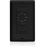 ECOELER Countdown Timer Switch, 1-5-10-20-30-60 Min, 2-4 Hour, in-Wall Timer Switch with Constant On Mode for Bathroom Fans and Lights, Neutral Wire Required, ETL Listed, Black