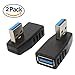 USB 3.0 Adapter Couplers 90 Degree Male to Female,USB Connector Extender Plug Coupler Extender 4PCS (Including Left,Right and Up,Down Angle Adapter)
