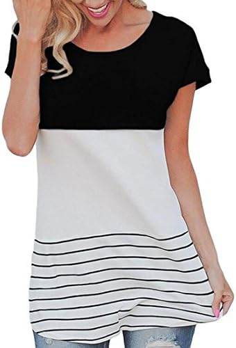 Women's V-neck Back Lace Casual Short Sleeve T-shirt Blouse Tees Tops
