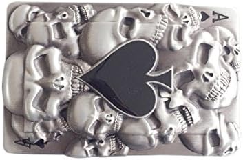 JEAN'S FRIENDVintage Style Skulls Spade Rectangle Belt Buckle also Stock in US