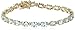 Amazon Collection 18k Yellow Gold-Plated Sterling Silver Diamond Accent Two-Tone Gemstone and Tennis Bracelet, 7.25