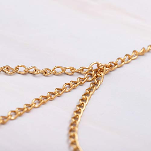 Evazen Bohe Turquoise Leg Chain Gold Beach Crossover Thigh Leg Chain for Women and Girls