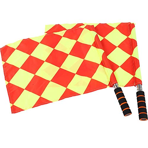 Fishlor Soccer Referee Flag, 2Pcs/Bag Soccer Football Referee Sport Match Linesman Flag with Storage Bag