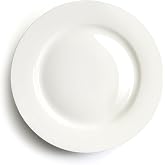 IQCWOOD Fine Bone China Salad Plates, 8-inch, Pure White, Set of 6 | Appetizer Cake Side China Plates, Fine Glaze, Thin Thickness and Light Weight, Microwave &amp; Dishwasher Safe