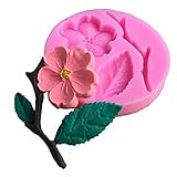 Meolin Non-stick Fondant Flower Cake Silicone Mold Baking Decorating Tool,Pink,2.56in0.31in