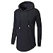 Aiyino Mens Hipster Hip Hop Classic Pullover Long Hoodie Sweatshirts Jacket M Black