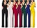 Chic-Lover Women's Elegant Solid Jumpsuit Wrap Top High Waisted Wide Leg Pants Jumpsuits Romper with Belt (Black, M)