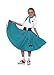 Hip Hop 50's Shop 1950s Girls Poodle Skirt Costume for Kids (Child Large Teal)