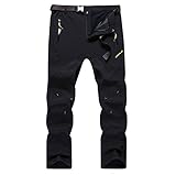 MAGCOMSEN Men's Outdoor Windproof Waterproof Soft Shell Fleece Lined Hiking Snowboard Ski Pants with Zip Pockets