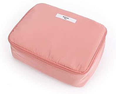 Amazon Alhyla化粧品パック 収納パック 旅行 ランジェリーポーチ きれいめ 無地 ファスナー付き 多層式収納 アイテム 収納雑貨 パッキングキューブ 個性 韓国風ピンク alhyla ポーチ