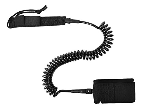 Forestfish 10 Feet SUP Board Leash with Double Swivels TPU Leash Stand Up Paddle Board with 7mm Cord Anti-Rust and Supper Soft Ankel Strap for Surf Board, Stand Up Paddle Board Rope,Black - Thumbnail 2