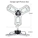 Qimedo Garage Lighting 80W, 8000lm Deformable Led Garage Lights , Shop Work Light with 3 Adjustable Wings,Tribright Garage light for Workshop, Warehouse (No Motion Detection)