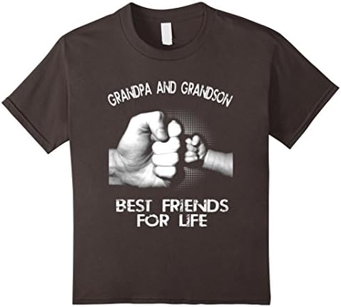 Kids Grandpa Grandson Best Friends For Life T-shirt Father's day 12 Asphalt