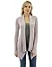 PattyBoutik Women Ribbed Cascading Open Cardigan (Pink Large)