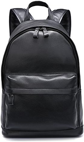 CPJ Genuine Leather Backpack Fits 15.6" Laptop Casual Daypack Schoolbag for Boys & Girls