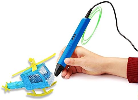 Manve Intelligent 3D Printing Pen, 3D Drawing Model Making Doodle Arts &amp; Crafts Drawing, With LED / OLED Screen, Lightweight Portable Compatible with Power Bank. (blue)