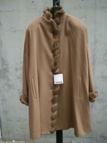 フランスブランド ミンク ファー トリミング カシコン素材 コート キャメル レディース コート ジャケット 通販 Amazon