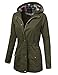 Doublju Womens Hooded Military Anorak Jacket With Pockets