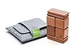 8 Piece Tegu Pocket Pouch Magnetic Wooden Block Set, Mahogany
