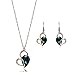 OUFO Necklace Earring Ring Fashion Jewelry Sets Boxed Dark Green Stone (2237)