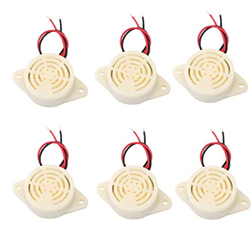 OdiySurveil(TM) 6-Pack DC 3-24V Industrial SFM-27 Continous Beep Piezo Active Electronic Buzzer Kit,White - Thumbnail 6