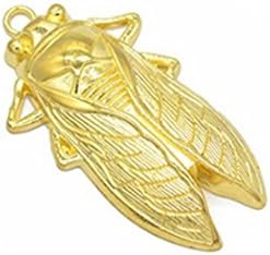 2 Pcs Huge Cicada Insects Charm Pendant, gold