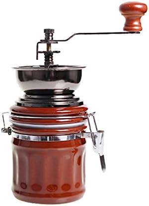 Narata Manual Ceramic Core Coffee Grinder with Hand Crank, Ceramic Body and Heavy Duty Steel Adjustable for Coarse to Fine Grind, Brown