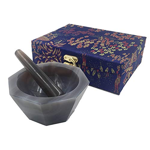 Galleon 130mm Natural Agate Mortar With Pestle Chemistry Medical