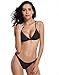SHEKINI Women's Bathing Suit Sexy Triangle Bikini Low Waisted Two Piece Swimsuit(Large, Black)