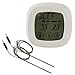 CoZroom Instant Read Digital Meat Thermometer Timer with 2 Cooking Thermometer Probes and Touchscreen Display for Kitchen, BBQ, Grill, Oven (F/C)