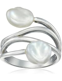 Fancy Silver Pearl Keshi Ring