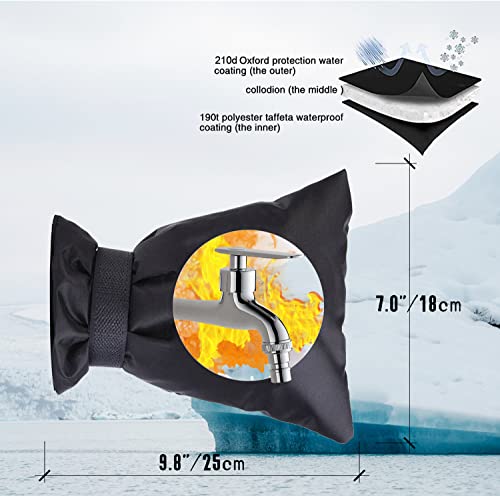 DEKK Faucet Covers for Winter, Faucet Cover and Outside Faucet Cover Freeze Protection, Black Water Pipe Cover for Various Faucets (Black,5PCS)