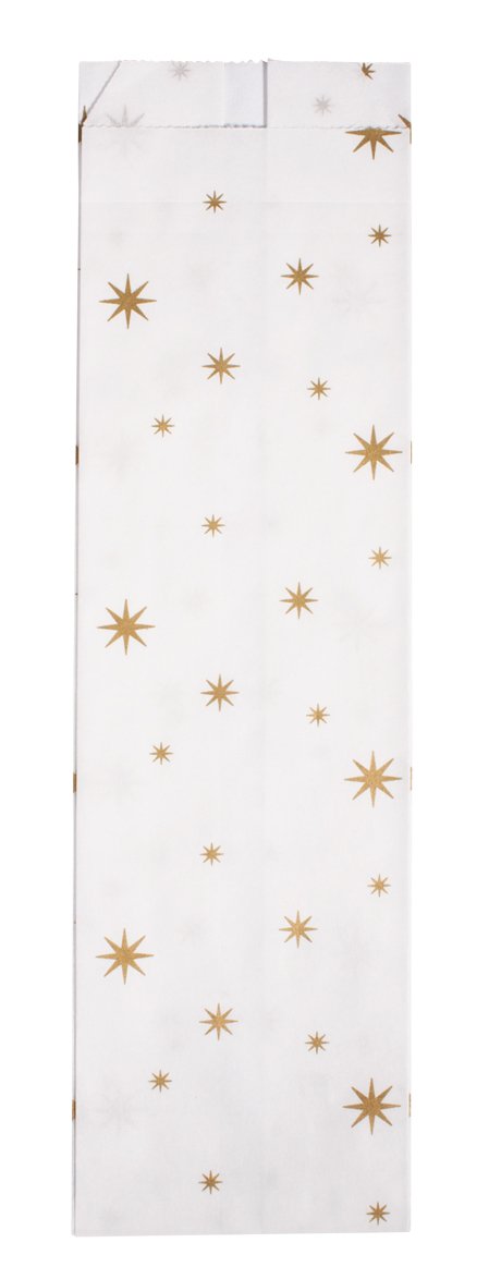 Rayher 67267616 Paper folding bag w.little stars, gold