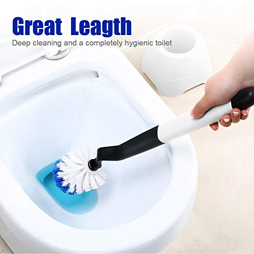 Masthome Toilet Brush Set with Holder & 3 Brush Heads for Bathroom Toilet Deep Cleaning Easy Storage Toilet Cleaning Brush - Thumbnail 3